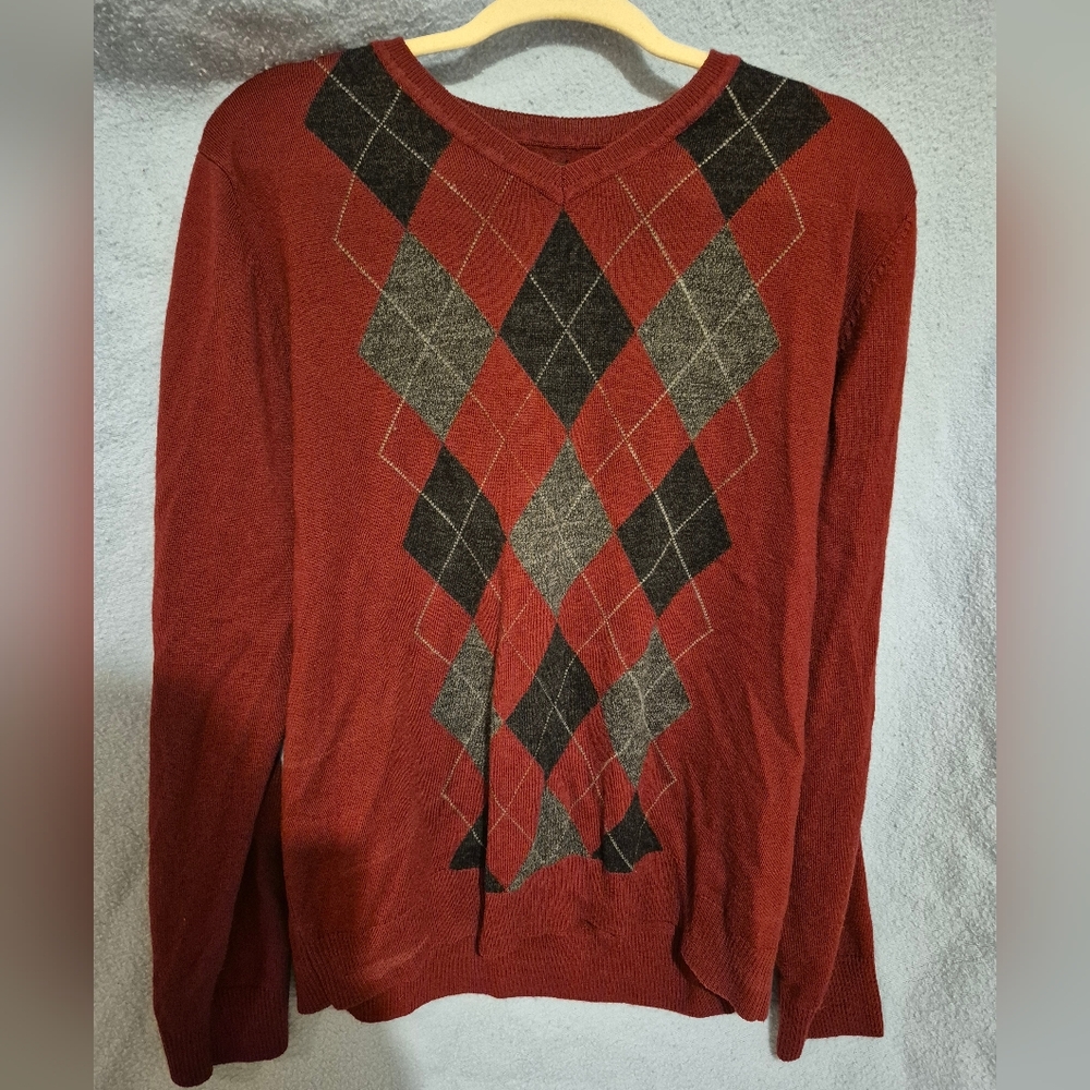 Wool Argyle Sweater